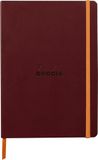 RHODIA 117370C - Soepel Notitieboek Wijnrood - A5 14,8 x 21 cm - Gelijnd - 160 pagina's - Clairefontaine Ivoor Papier 90 g/m² - Leeslint, Elastieksluiting - Omslag in Imitatieleer