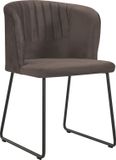 Soof&Tess Siena Eetkamerstoel - Set van 2 - Bruin - Velvet - Industrieel - Met armleuning