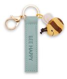 Sleutelhanger NICI Sleutelhanger "Bee happy" kunstleer band 10cm met bij - turquoise