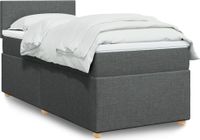 Maison Exclusive - Lit boxspring avec matelas, gris foncé, simple, textile