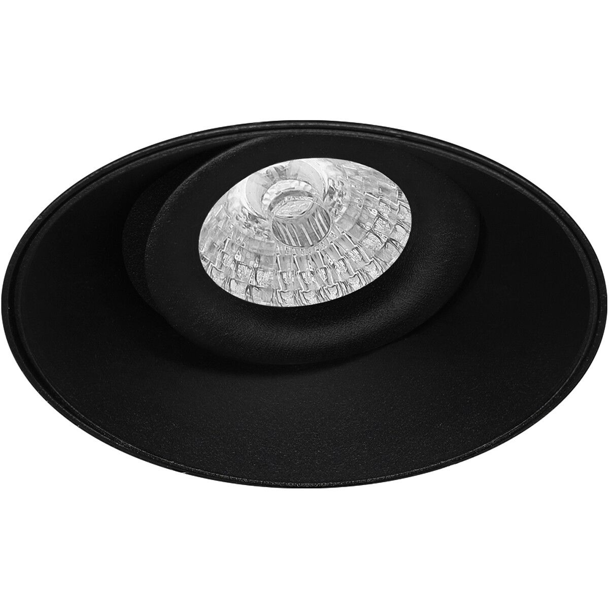 BES LED Spot Armatuur GU10 - Pragmi Nivas Pro - Inbouw Rond - Mat Zwart - Aluminium - Trimless - Kantelbaar - Ø150mm