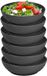 Plasticforte Assiette creuse - 12 pièces - Rond - Noir - Plastique - D19 x H5.5 cm