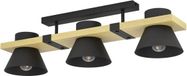 EGLO Maccles Plafondlamp - E27 - 78 cm - Zwart|Bruin - Staal|Hout