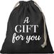 Bellatio Decorations Gift for you Canvas cadeautasje zwart met koord 25 x 30 cm