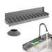 Sans marque Tapis d'évacuation pour évier, tapis égouttoir en silicone pour robinet, tapis de vaisselle antidérapant en silicone avec bord surélevé et drainage incliné, tapis de protection d'évacuation