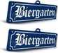 Merkloos / Sans marque Folat Bv 2x Biergarten muur/wand decoraties 48 x 15 cm Oktoberfest - Bierfeest feestartikelen versiering - Straatnaam bordjes