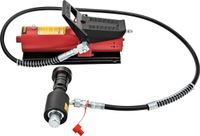 Expander hydraulique pour tuyaux d'échappement, convient pour diamètres de 1-5/8" à 4-1/4", incluant une pompe à pédale de 10 tonnes et 4 matrices, et 2 mallettes de rangement pour tuyaux en cuivre et aluminium, idéal pour les réparations automobiles