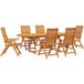 Prolenta Maison Exclusive Ensemble de jardin en bois d'acacia massif, couleur marron, comprenant 7 pièces