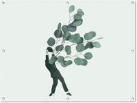 Affiche de jardin - Homme - Ballons - Rétro - 120x90 cm - Extérieur