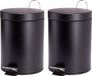 MSV Pedaalemmer - 2 stuks - Metaal - Zwart - 3 liter
