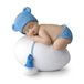 Mopec Beeldje Baby Blue Slapend op ei, 7,5 x 8 cm.