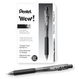 Pentel BK440-A Balpen met drukmechanisme en ergonomische driehoekige greepzone, zwart, 12 stuks