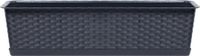 Prosperplast Ratolla plantenbak - rotan look - antraciet grijs - 40 x 17 x 15 cm