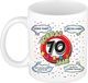 Bellatio Decorations Verjaardag cadeau mok 70 jaar - wit - ouwe taart - 300 ml - keramiek