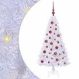 vidaXL Kunstkerstboom Wit 120 cm PVC en Staal