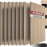 tectake Panneau mural placage bois véritable revêtement acoustique 120x60 cm insonorisant MDF, Lxl : 60x120 cm, (panneaux lamellés SonicWall III, 8 pièces, en chêne clair) montage facile avec colle ou vis, notice incluse
