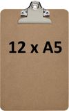 MAUL 12 x Klembord Classic A5 Staand Hardboard Bruin