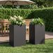 Maison Exclusive - Deux pots de jardin, couleur noire, dimensions 40 x 40 x 50 cm