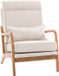 Homcom Fauteuil en lin bois 64 x 86 x 93 cm crème