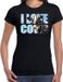 Bellatio Decorations Shoppartners Bv Tekst shirt I love cows met dieren foto van een koe zwart voor dames - cadeau t-shirt koeien liefhebber XS