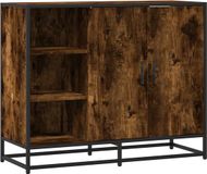 vidaXL Dressoir - 92x35x76 cm - Bewerkt Hout - Gerookt Eikenkleurig