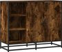 vidaXL Dressoir - 92x35x76 cm - Bewerkt Hout - Gerookt Eikenkleurig