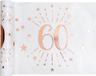 Santex nappe avec chemin de table sur rouleau - texte 60 ans - blanc/or rose