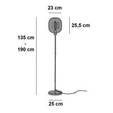 Highlight Vloerlamp Bellini H 134-190 cm amber zwart