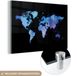 MuchoWow® Peinture sur verre 60x40 cm - Peinture sur verre acrylique - Carte du monde - Aquarelle - Violet - Photo sur verre - Peintures