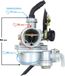 Carburateur PZ19, 110 cm³, 4-temps, 15 mm diamètre d'ouverture, starter à câble avec raccord