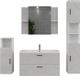 Vicco Meuble de salle de bain Irma Blanc/Blanc Laqué brillant 5 pièces