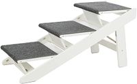 TRIXIE Inklapbare en gewrichtsvriendelijke helling voor honden en katten, oprit met uitklapbare treden, MDF, 44 × 46 × 106 cm, wit tot 70 kg belastbaar - 39462