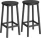 VASAGLE Tabouret, Set de 2, Chaises de cuisine, Assise haute, Cadre en métal, Bois noir et noir classique
