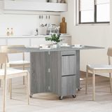 vidaXL Eettafel 140 x 80 x 77 cm Bewerkt hout Grijs Sonoma Rechthoekig