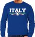Bellatio Decorations Shoppartners Bv Italië / Italy landen / voetbal sweater met wapen in de kleuren van de Italiaanse vlag - Blauw - Heren - L