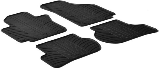 Gledring Rubbermatten Volkswagen Golf V,VI Plus 2009- / Seat Toledo 2005-2012 (T profiel 4-delig + montageclips)