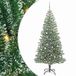 vidaXL Kunstkerstboom Sneeuw Gevlokt met LED Licht Groen en Wit 240 cm