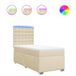 VidaXL Boxspringbed met matras, crème, 80x200 cm, stoffen bekleding