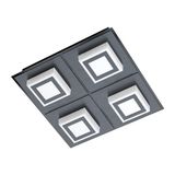 EGLO Masiano 1 Plafondlamp Zwart/Gesatineerd Staal 13,2 W