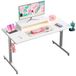 Bureau avec prises de courant, 106,6 x 50 x 84,5 cm, blanc