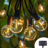 G40 LED-lichtsnoer met 20 lampjes, 6 meter, voor buiten, zwart snoer