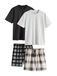 Next Pyjama kort ecru / lichtgrijs / donkergrijs / zwart