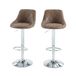 Set van 2 barkrukken mat van PU bruin met metalen voet, zwart