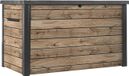Keter – Coffre de jardin 870l – Aspect bois Douglas – Résine légère et durable – Système d'ouverture à piston – Pour rangement extérieur
