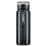 Wessper Tritan drinkfles met filterflespatroon, fitnesssportfles, BPA-vrij, met actieve koolfilter, waterfles voor sport, gym, school en kinderen, fles van 680 ml, grijs