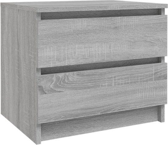 vidaXL Nachtkastje 50x39x43,5 cm bewerkt hout grijs sonoma eikenkleur