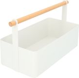 QUVIO Opbergbak - Metaal - Wit - 13,5 x 29,5 x 16 cm