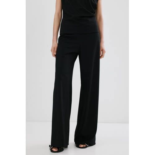 Mango Straight High Waist Casual Broek Zwart