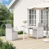 Maison Exclusive - Ensemble de repas de jardin, 3 pièces, blanc et gris clair, en polypropylène