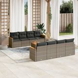 Maison Exclusive - Ensemble de jardin, 9 pièces, avec coussins, gris, en polyrotin